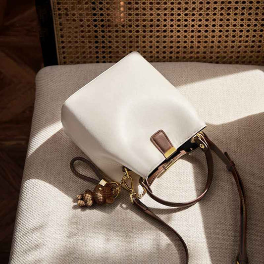 Leather Bucket Crossbody Bag
