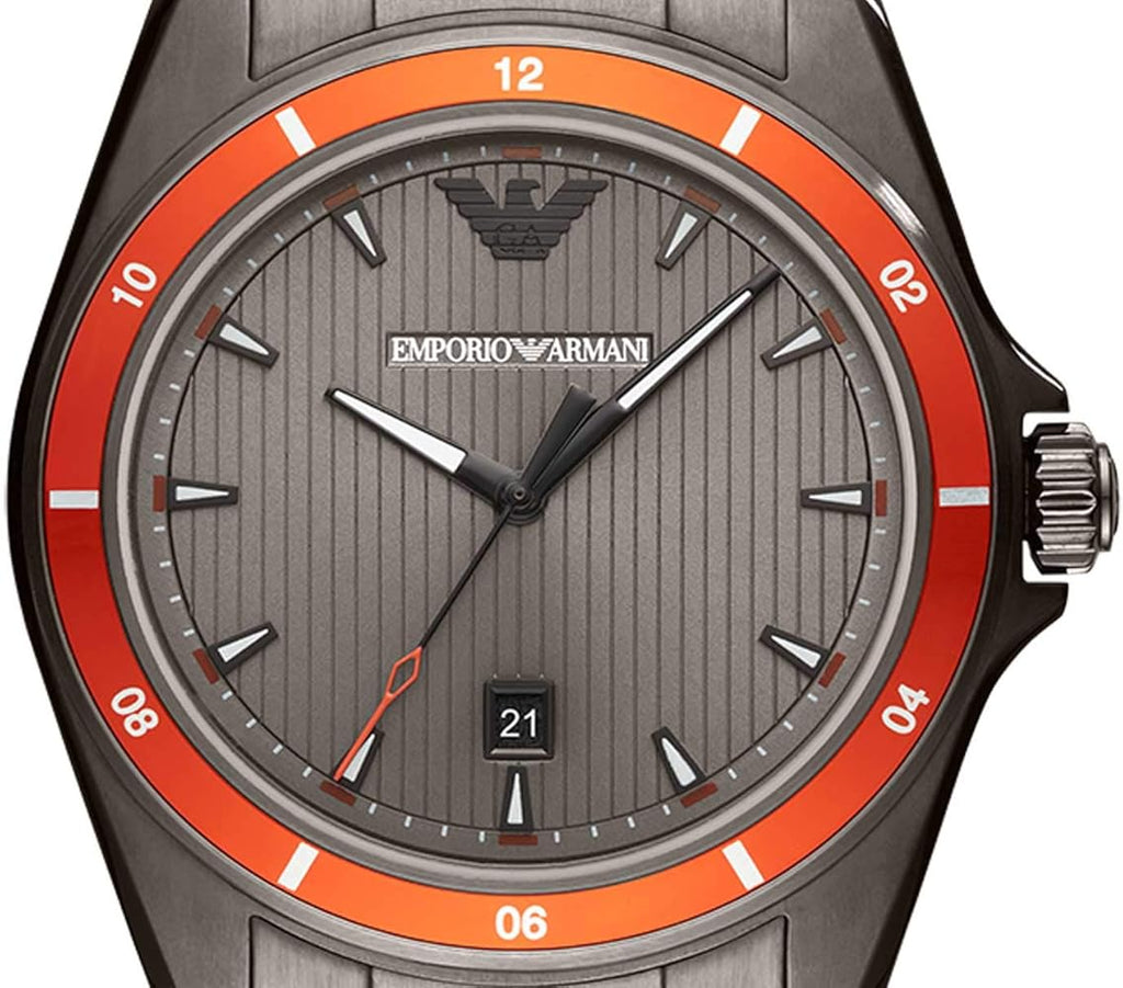 Emporio Armani Sigma Quartz Grey Dial Grey Steel Strap Watch For Men Ar11178 -korean beauty