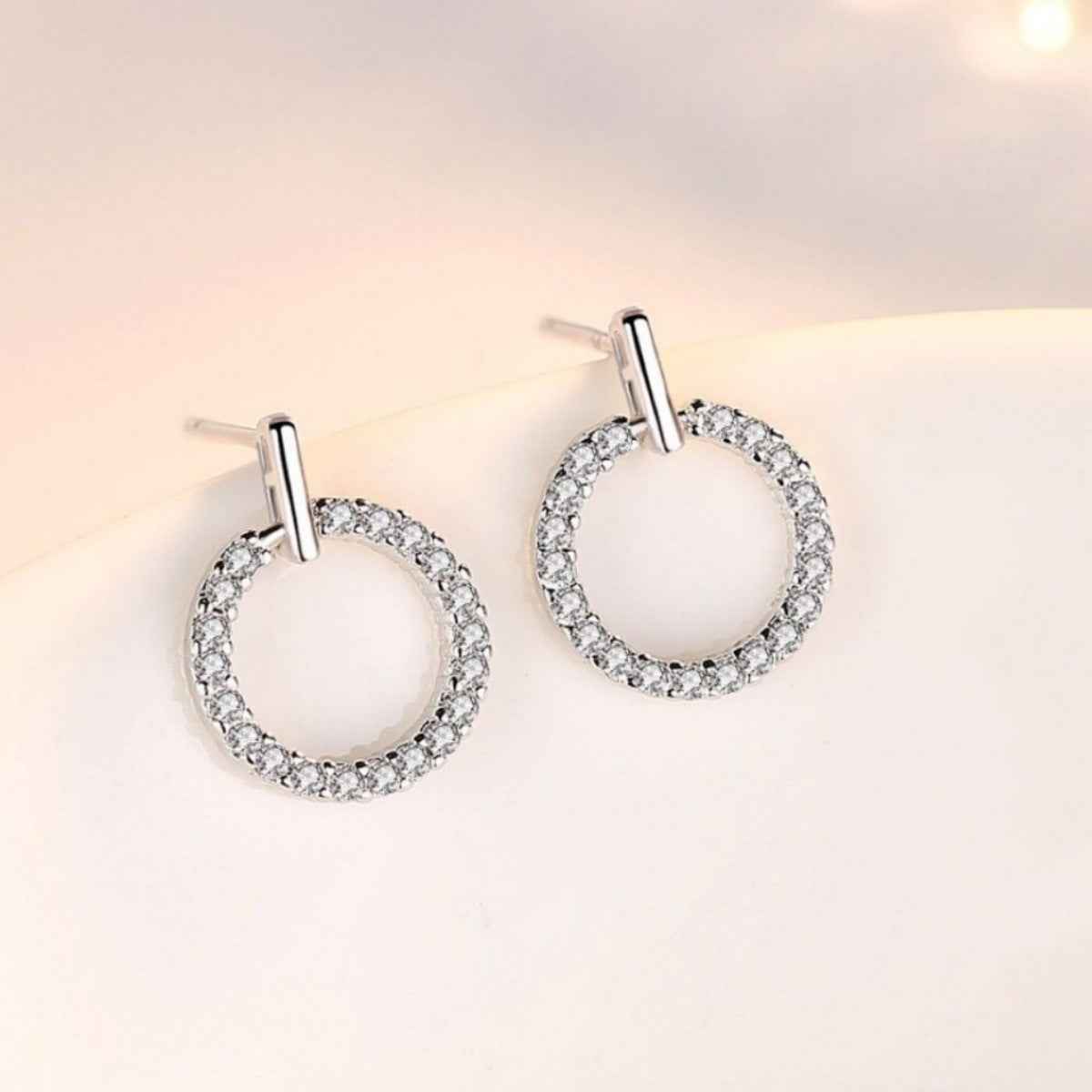 925 Sterling Silver Circle Stud Earrings