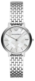 Emporio Armani Mother Of Pearl Dial Silver Steel Strap Watch For Women Ar11112 -korean beauty