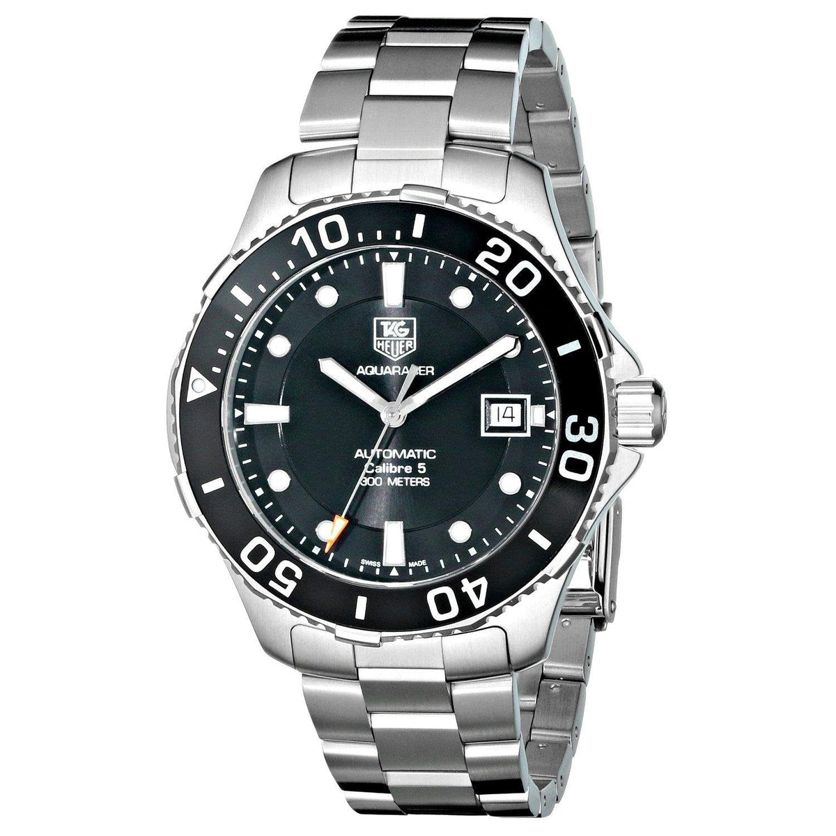 Tag Heuer Aquaracer Automatic Caliber 5 Black Dial Silver Steel Strap Watch For Men Wan2110 Ba0822 -korean beauty