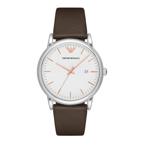 Emporio Armani Herren White Dial Brown Leather Strap Watch For Men Ar11103 -korean beauty