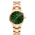 Daniel Wellington Ladies Rose Gold Iconic Link Emerald Watch Dw00100421 -korean beauty