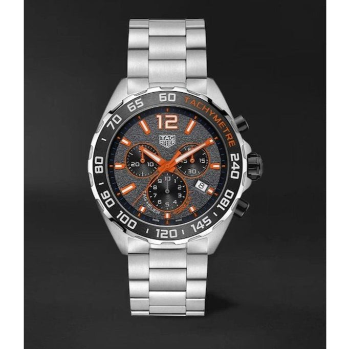 Tag Heuer Formula 1 Chronograph Ceramic Black Dial Silver Steel Strap Watch For Men Caz101ah Ba0842 -korean beauty