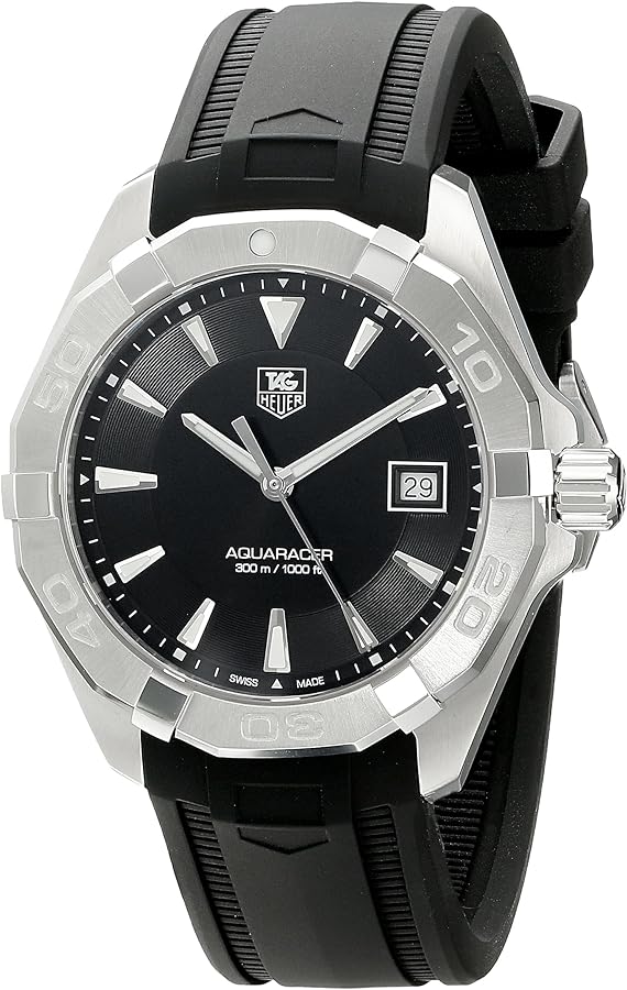 Tag Heuer Aquaracer Caliber 5 Automatic Black Dial Black Rubber Strap Watch For Men Way2113 Ft8021 -korean beauty