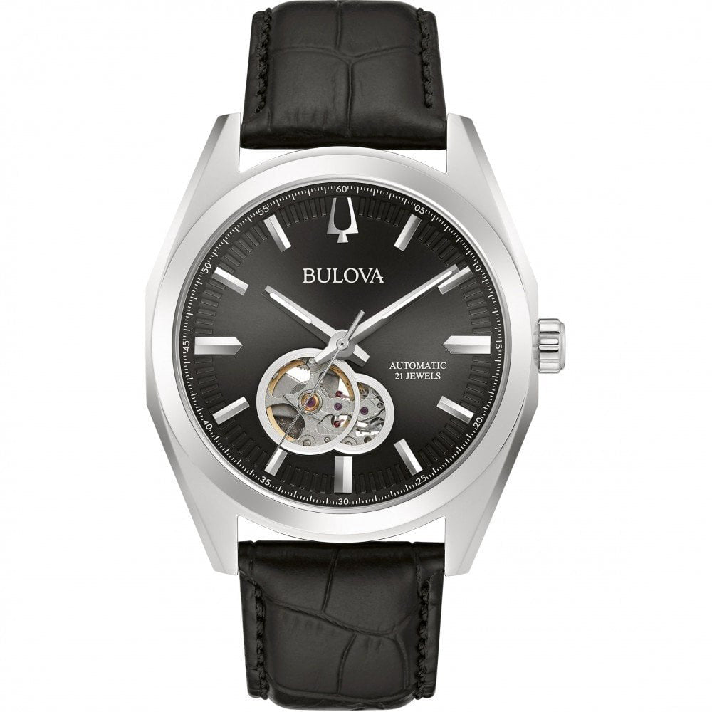 Bulova Surveyor Auto Mens Black Watch 96a273 -korean beauty