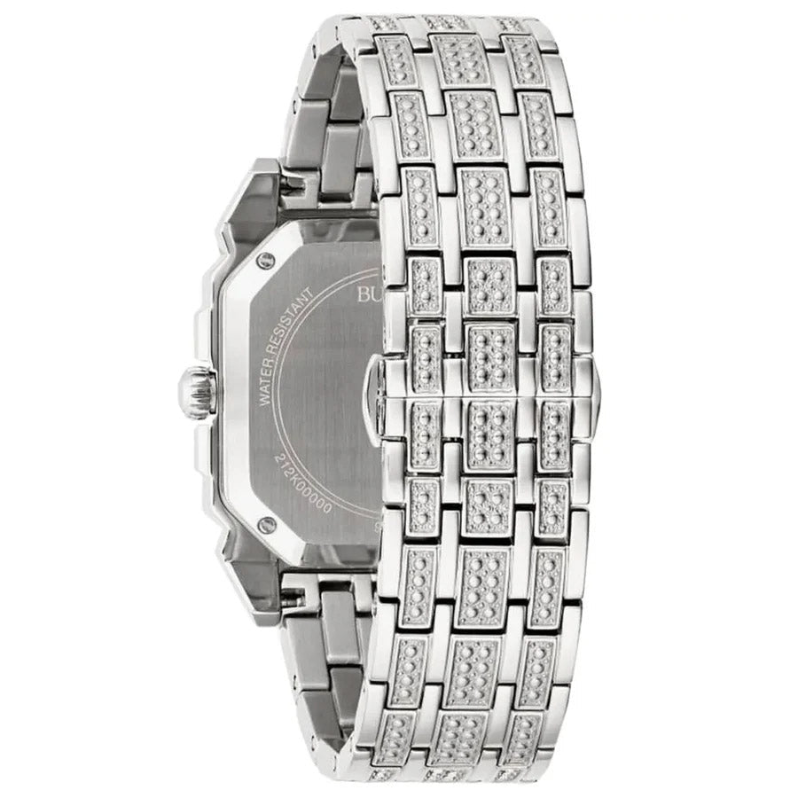 Bulova Crystal Mens Silver Watch 96a285 -korean beauty