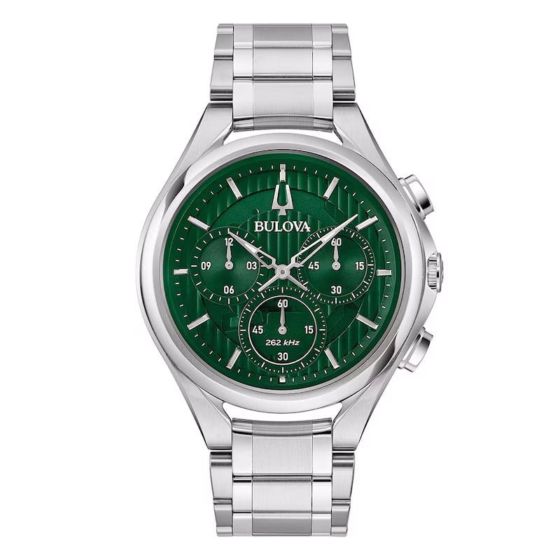 Bulova Curv Mens Green Watch 96a297 -korean beauty