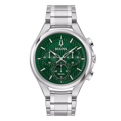 Bulova Curv Mens Green Watch 96a297 -korean beauty