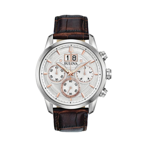 Bulova Classic Mens White Watch 96b309 -korean beauty