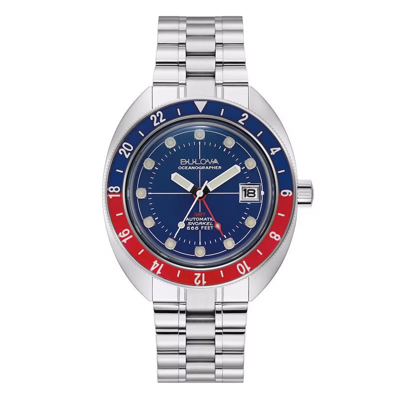 Bulova Oceanographer Automatic Mens Silver Watch 96b405 -korean beauty