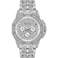 Bulova Crystal Mens Silver Watch 96c134 -korean beauty