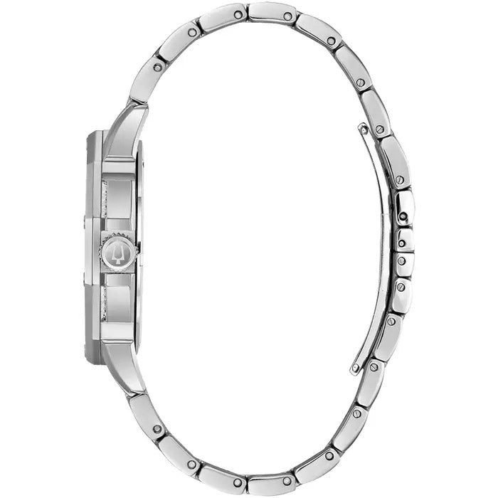 Bulova Crystal Mens Silver Watch 96c134 -korean beauty