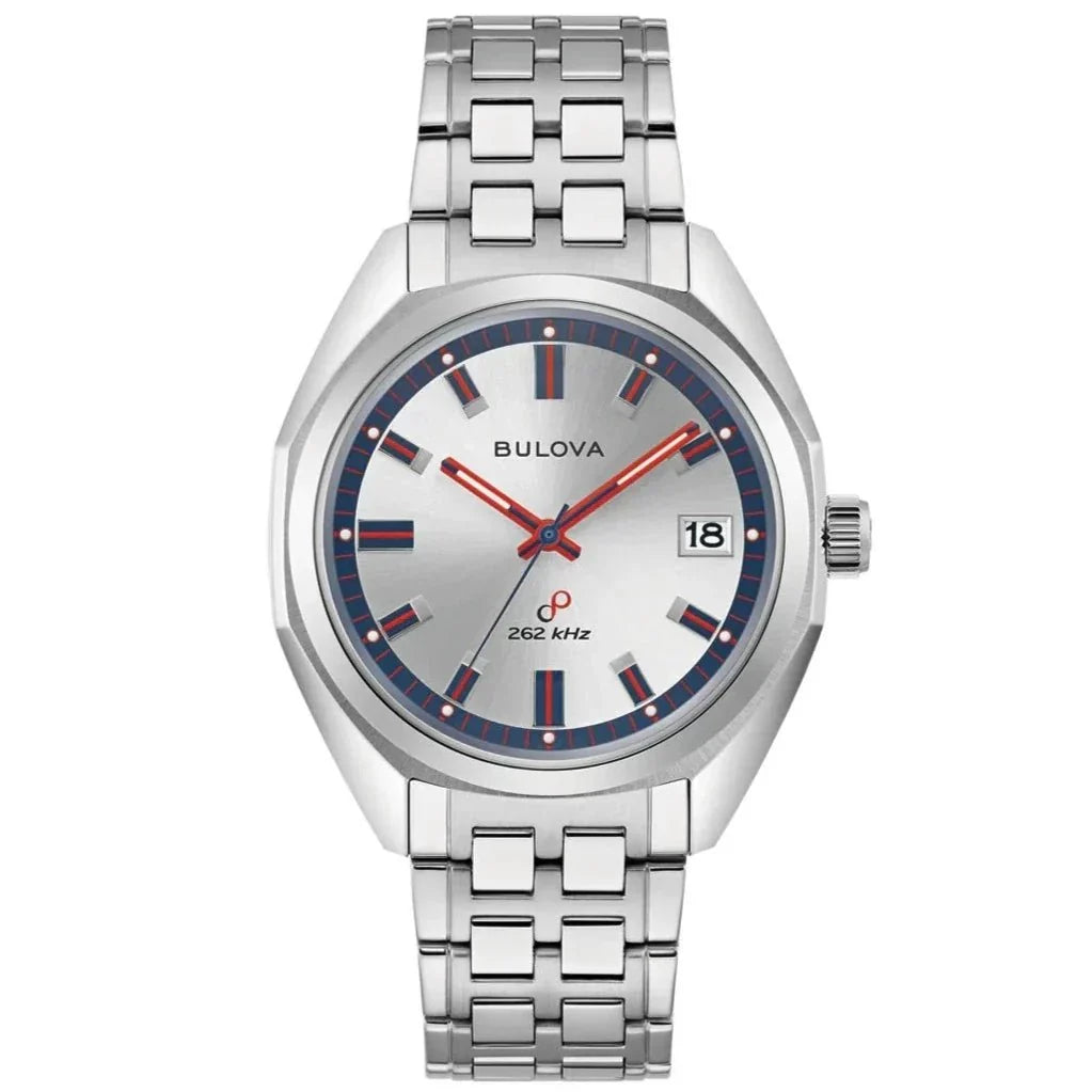 Bulova Jet Star Automatic Mens Silver Watch 96k112 -korean beauty
