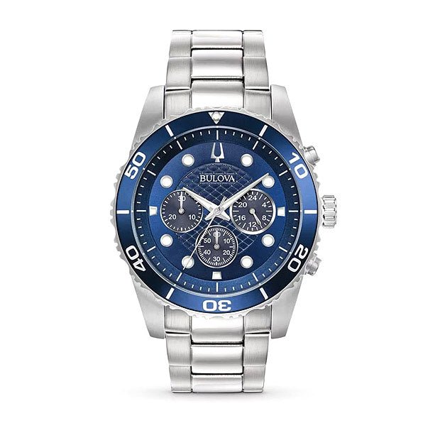 Bulova Exclusive Mens Blue Watch 98a209 -korean beauty