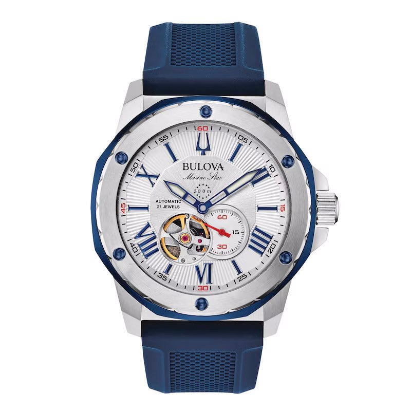 Bulova Marine Star Mens White Watch 98a225 -korean beauty