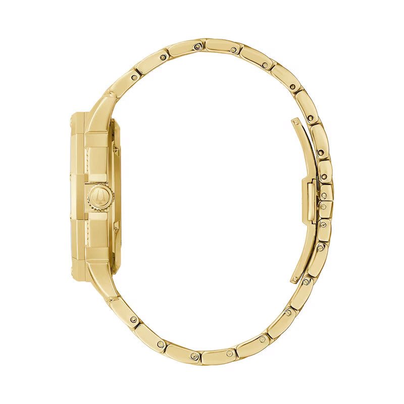 Bulova Crystal Mens Gold Watch 98a292 -korean beauty