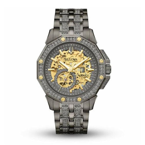 Bulova Crystal Mens Gold Watch 98a293 -korean beauty