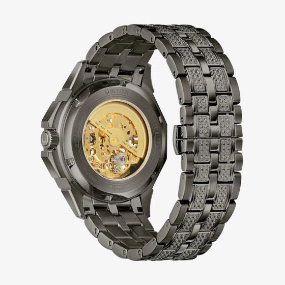 Bulova Crystal Mens Gold Watch 98a293 -korean beauty