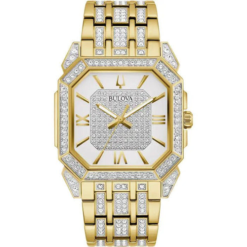 Bulova Crystal Mens White Watch 98a295 -korean beauty