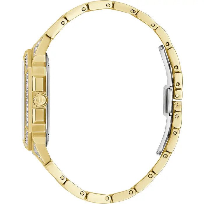 Bulova Crystal Mens White Watch 98a295 -korean beauty