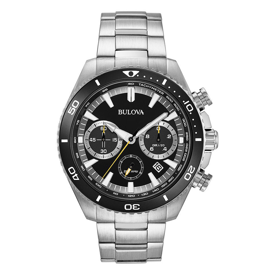 Bulova High Performance Quartz Mens Black Watch 98b298 -korean beauty