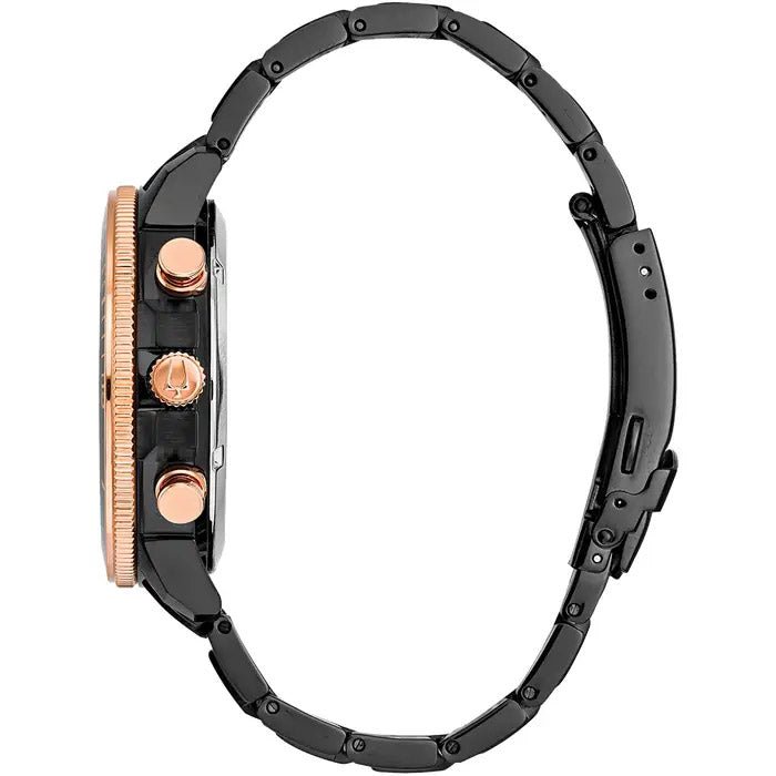 Bulova Marine Star Mens Black Watch 98b302 -korean beauty