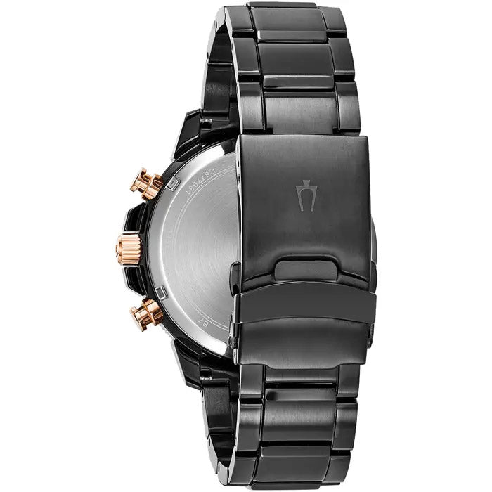 Bulova Marine Star Mens Black Watch 98b302 -korean beauty