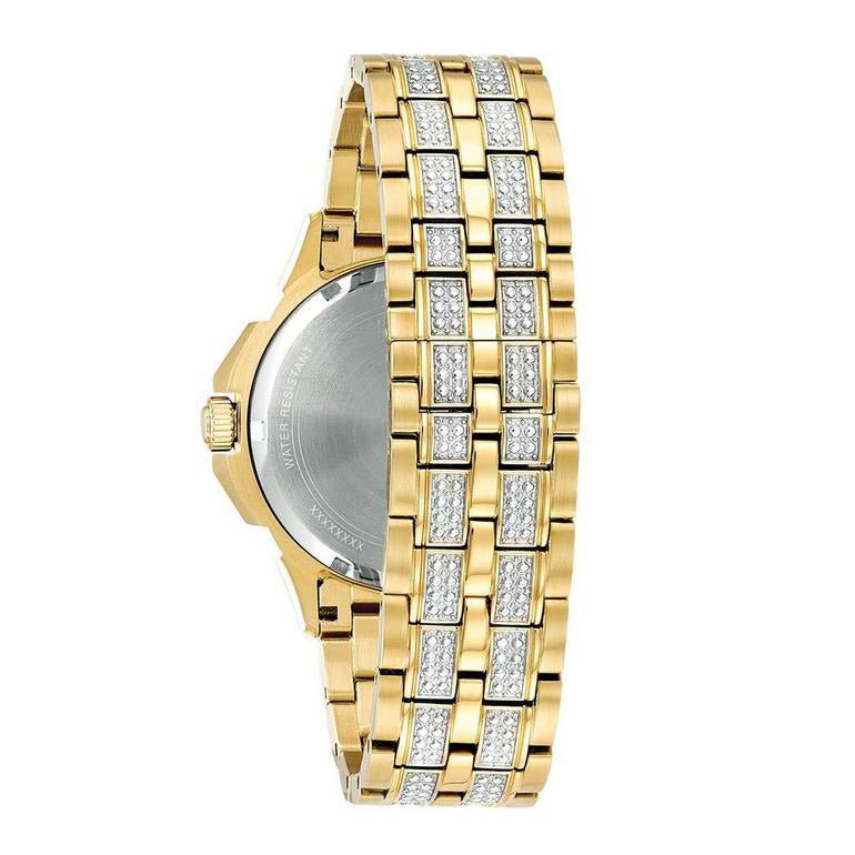Bulova Crystal Mens Silver Watch 98c126 -korean beauty