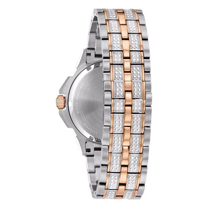 Bulova Crystal Mens Silver Watch 98c133 -korean beauty