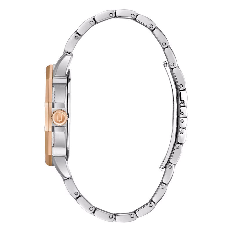 Bulova Crystal Mens Silver Watch 98c133 -korean beauty