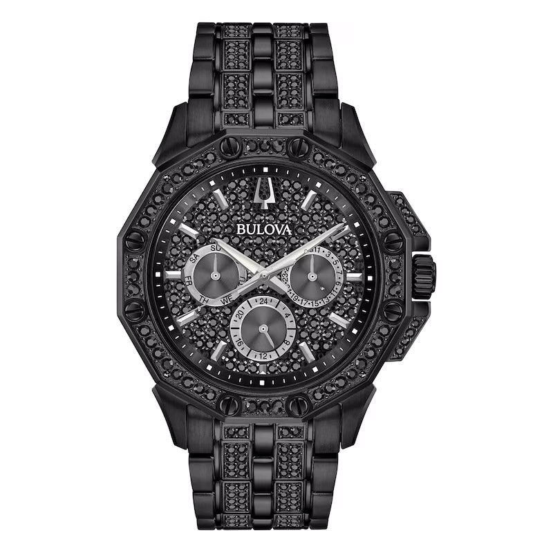 Bulova Crystal Mens Black Watch 98c134 -korean beauty