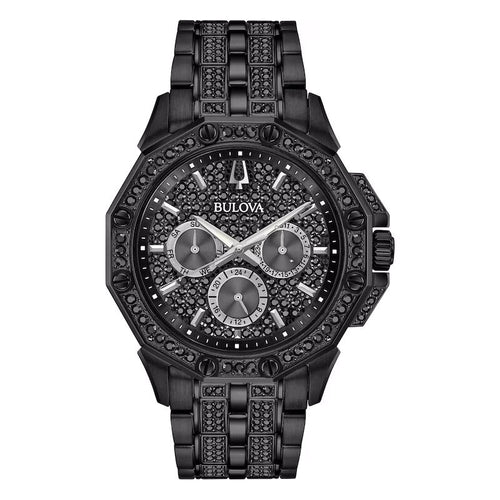Bulova Crystal Mens Black Watch 98c134 -korean beauty