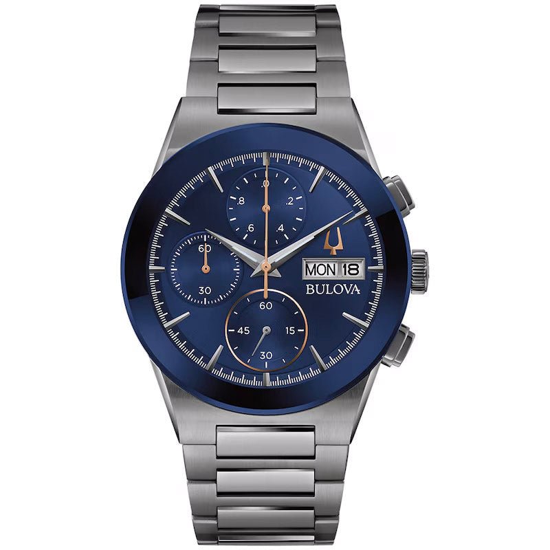 Bulova Millennia Mens Blue Watch 98c143 -korean beauty