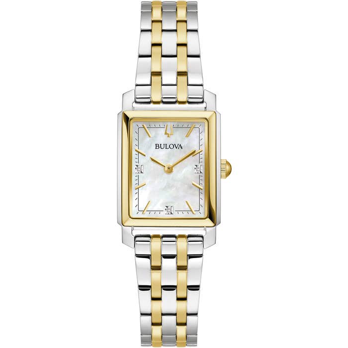 Ladies Sutton Two Tone Rectangle Watch 98p220 -korean beauty