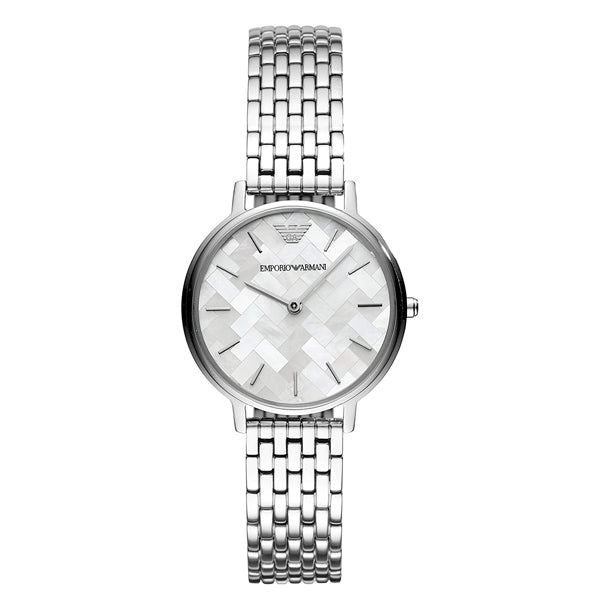 Emporio Armani Mother Of Pearl Dial Silver Steel Strap Watch For Women Ar11112 -korean beauty