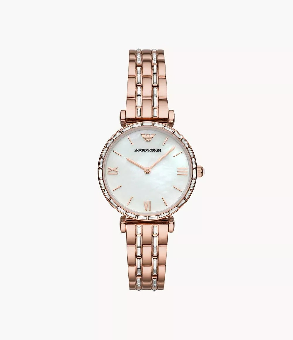Emporio Armani Mens Ar11294 Rose Gold Tone Stainless Steel Chronograph Watch -korean beauty