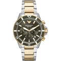 Emporio Armani Mens Watch Diver Chronograph 43mm Green Ar11361 -korean beauty