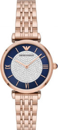 Emporio Armani Gianni T Bar Quartz Crystals Black Dial Gold Steel Strap Watch For Women Ar11423 -korean beauty