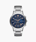 Emporio Armani Mens Ar11458 Rose Gold Tone Stainless Steel And Blue Leather Watch -korean beauty