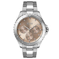 Hugo Boss Womens 1502444 Premiere Silver Tone Stainless Steel Watch With Rose Gold Di -korean beauty