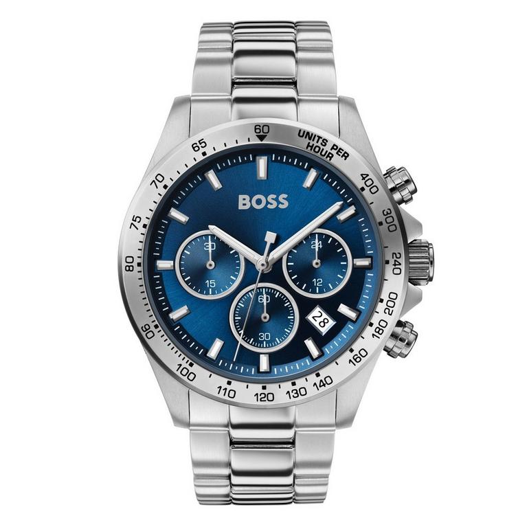 Hugo Boss Mens 1513755 Hero Chronograph Blue Stainless Steel Watch -korean beauty