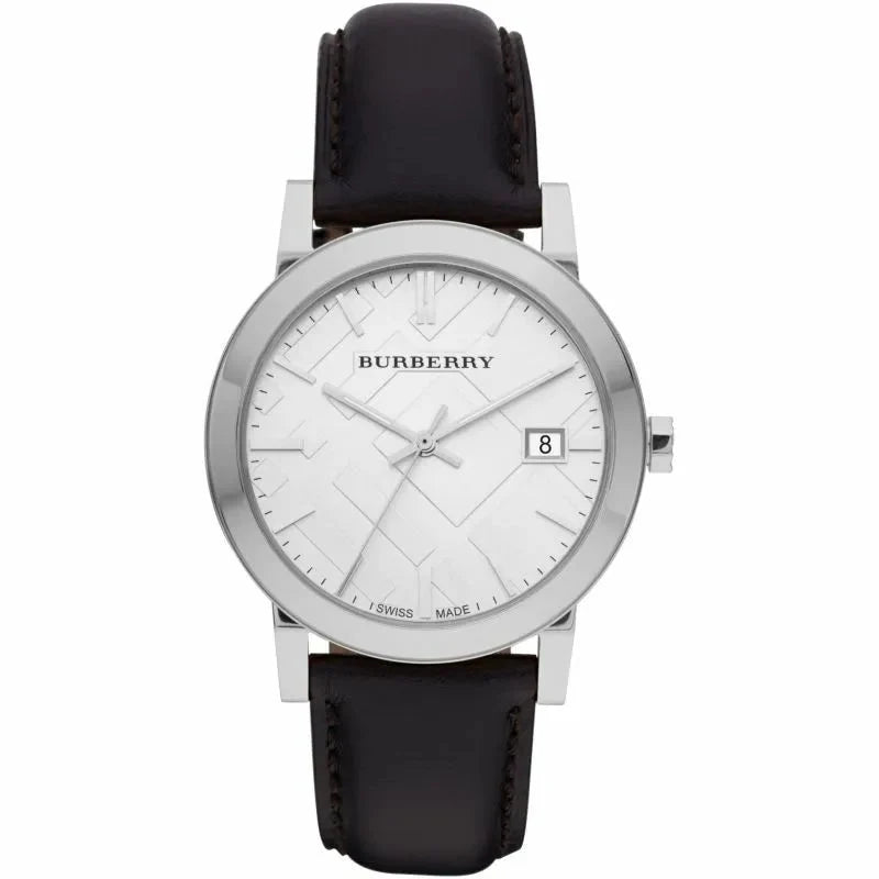 Burberry Mens Watch The City Black Leather Bu9008 -korean beauty