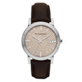 Burberry Mens Watch The City Check Champagne Brown Bu9011 -korean beauty