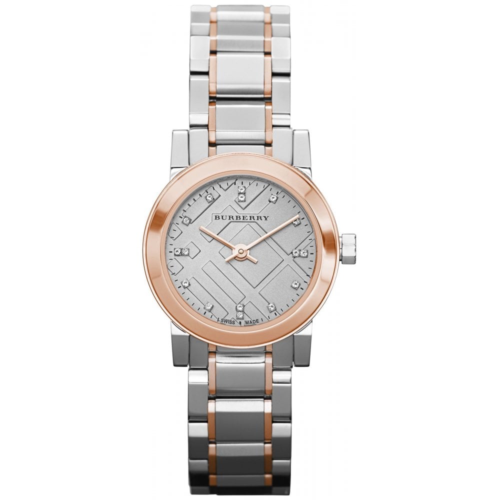 Burberry Ladies Watch The City Diamonds 26mm Two Tone Gold Bu9214 -korean beauty