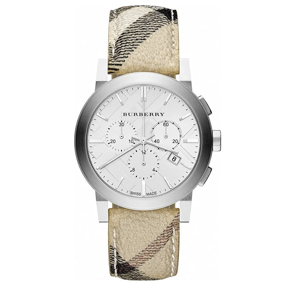 Burberry Mens Watch Chronograph The City Nova Check Bu9360 -korean beauty