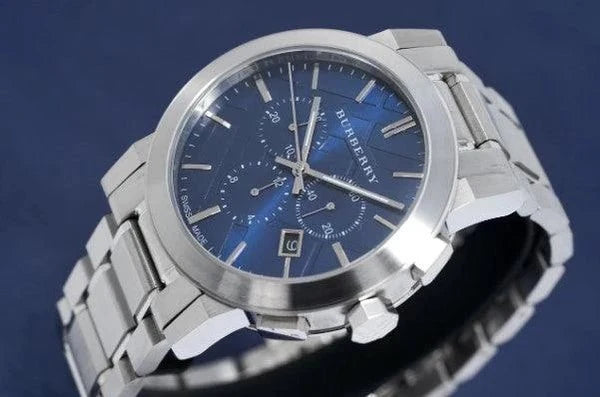 Burberry Mens Watch Chronograph The City Blue Bu9363 -korean beauty