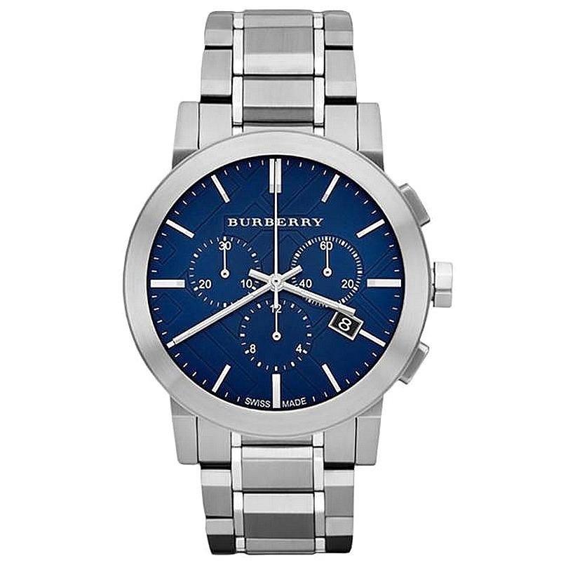 Burberry Mens Watch Chronograph The City Blue Bu9363 -korean beauty