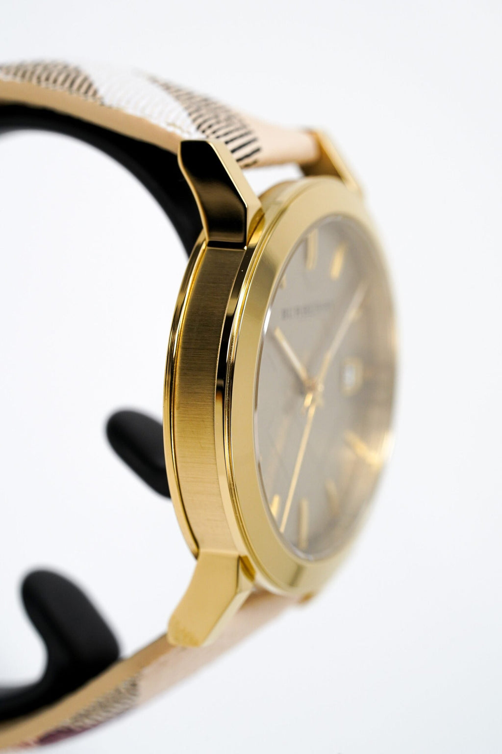 Burberry Ladies Watch The City Haymarket Check Yellow Gold Bu9026 -korean beauty