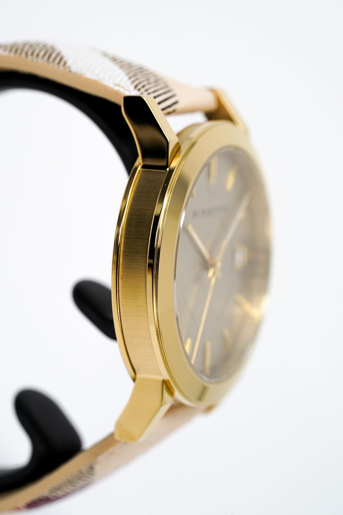 Burberry Ladies Watch The City Haymarket Check Yellow Gold Bu9026 -korean beauty